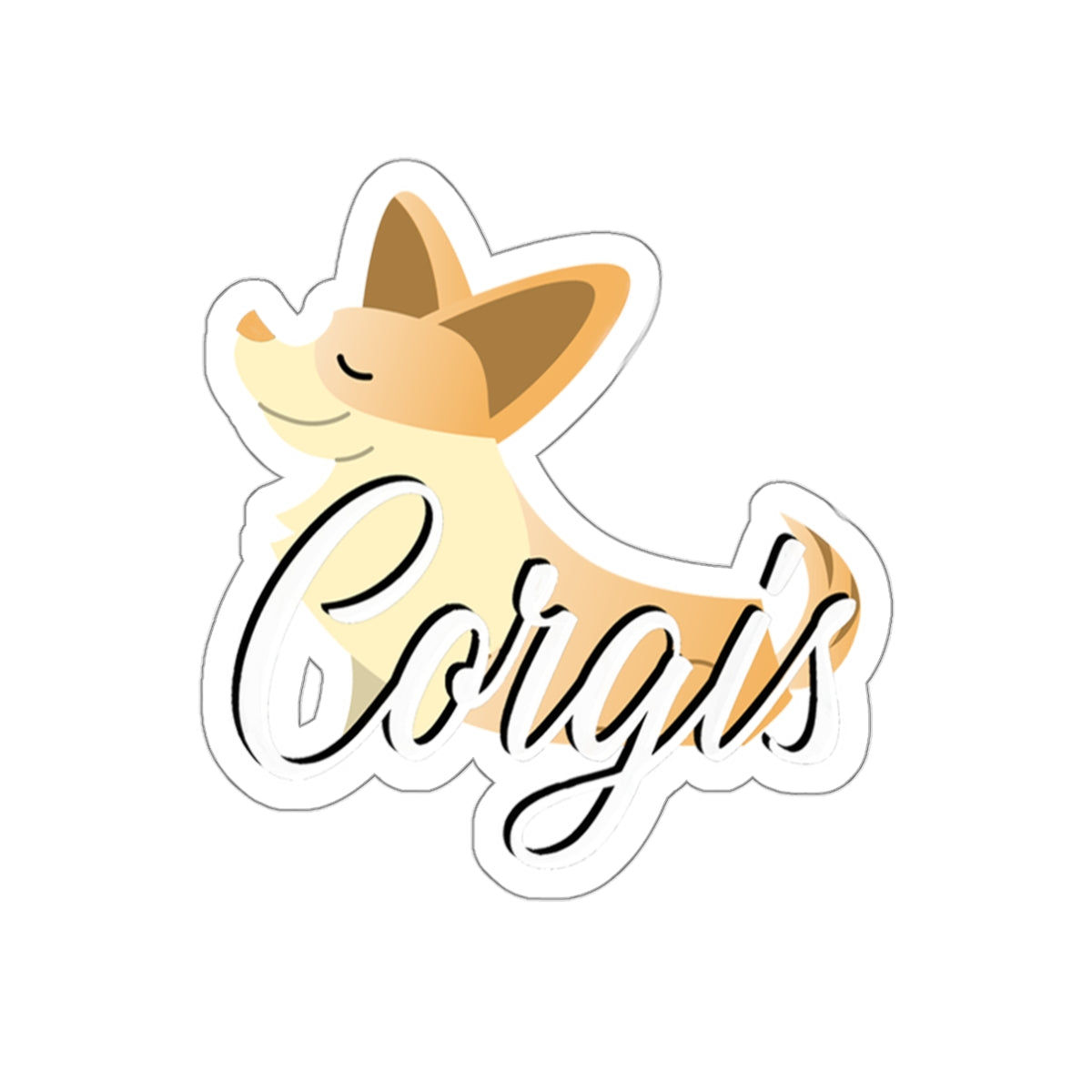 PLAYFUL CORGI DIE-CUT STICKER