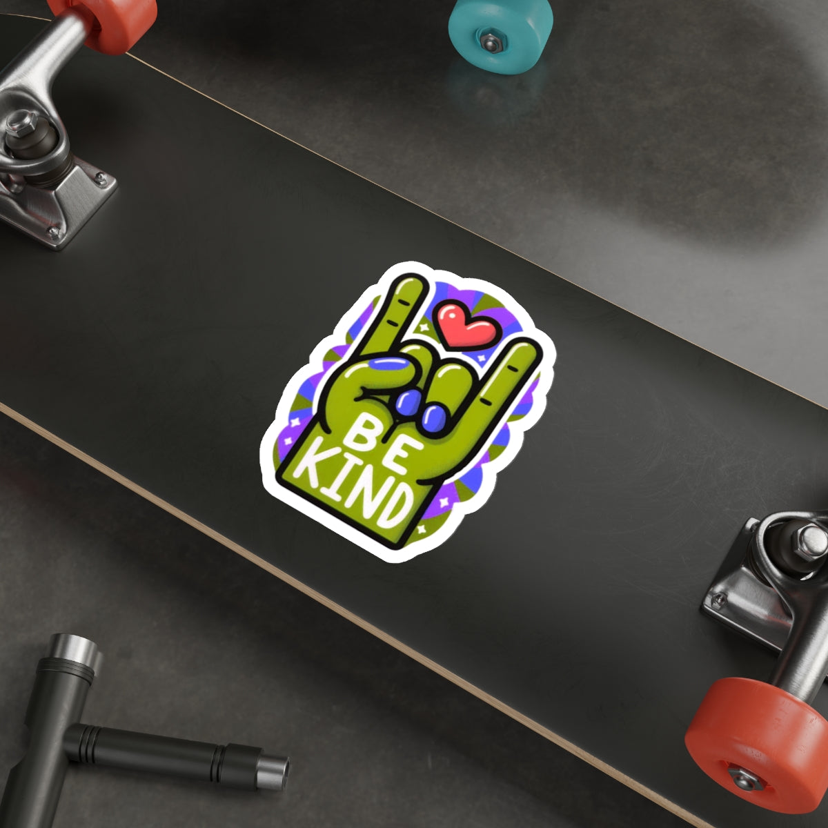 Our ASL ‘Love’ Dark Light Green & Purple Pride Month Die-Cut Sticker