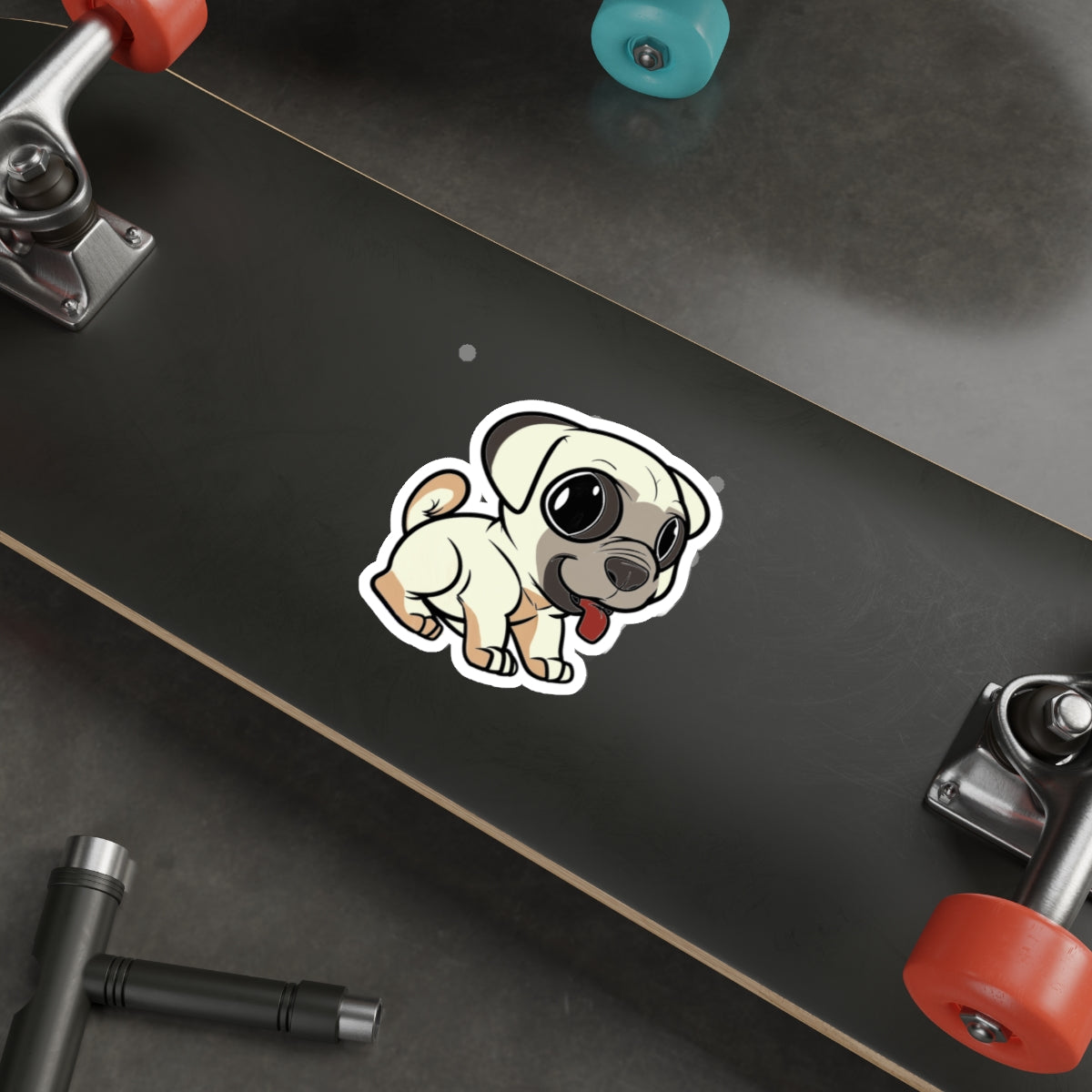 PUG LOVE EXPRESSED!  DIE-CUT STICKER