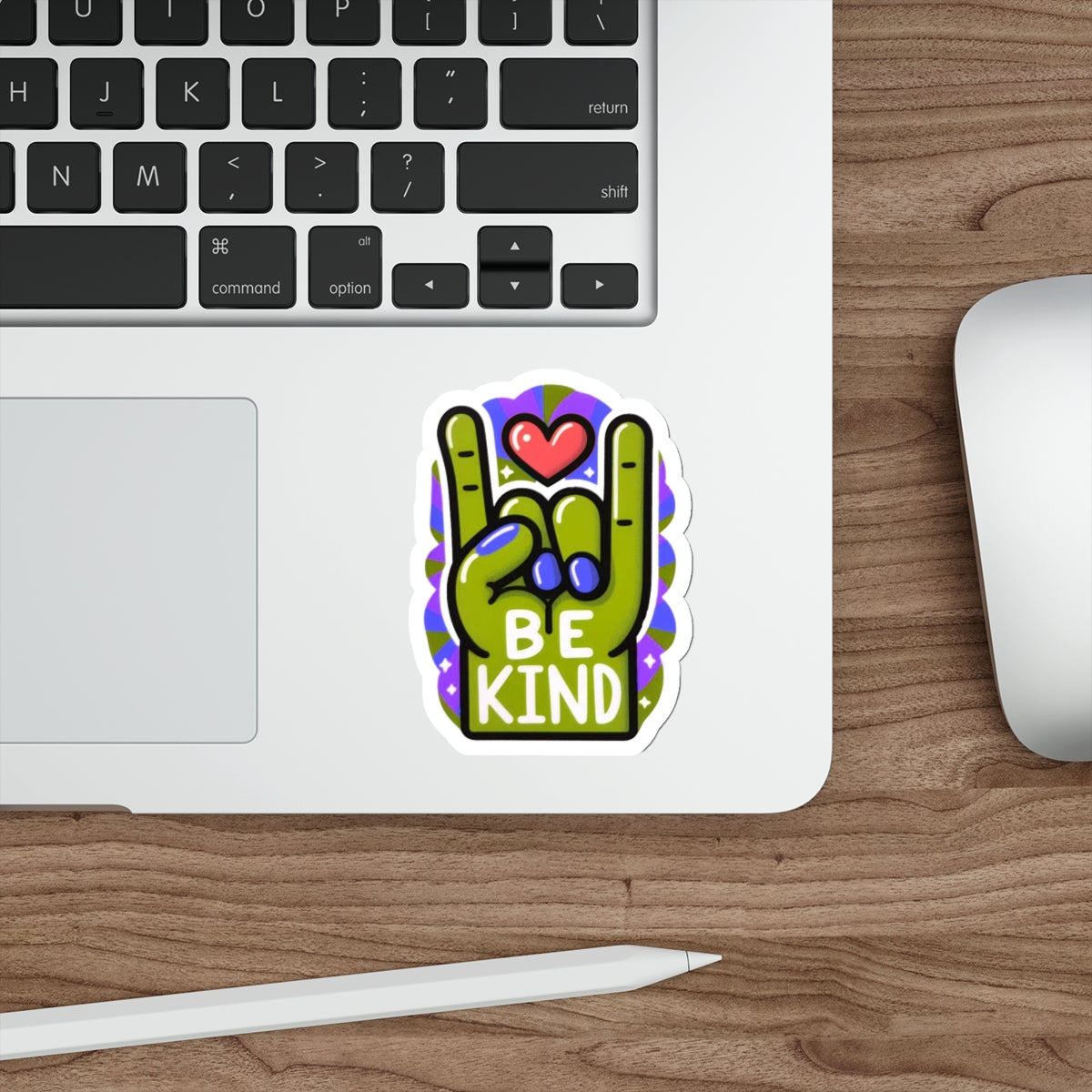 Our ASL ‘Love’ Dark Light Green & Purple Pride Month Die-Cut Sticker