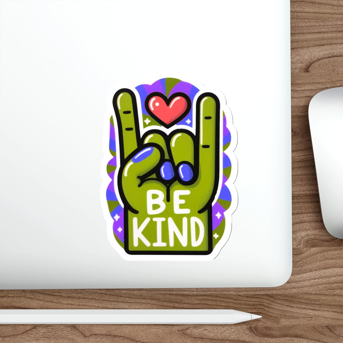 Our ASL ‘Love’ Dark Light Green & Purple Pride Month Die-Cut Sticker