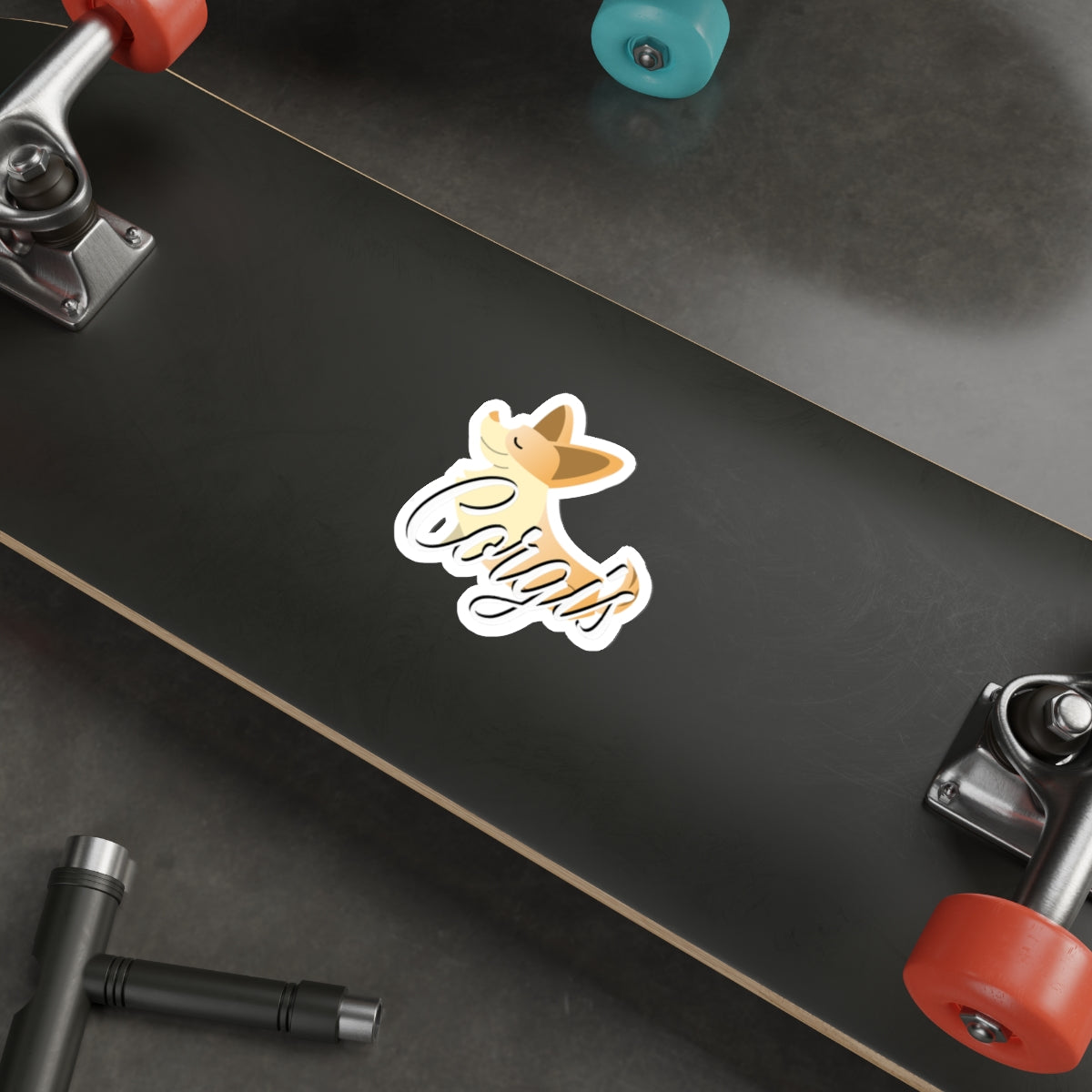 PLAYFUL CORGI DIE-CUT STICKER