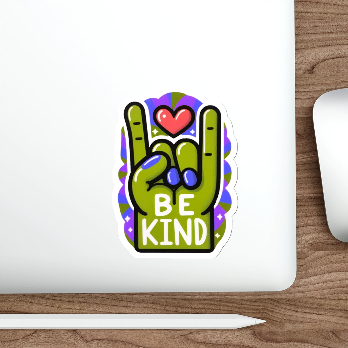 Our ASL ‘Love’ Dark Light Green & Purple Pride Month Die-Cut Sticker