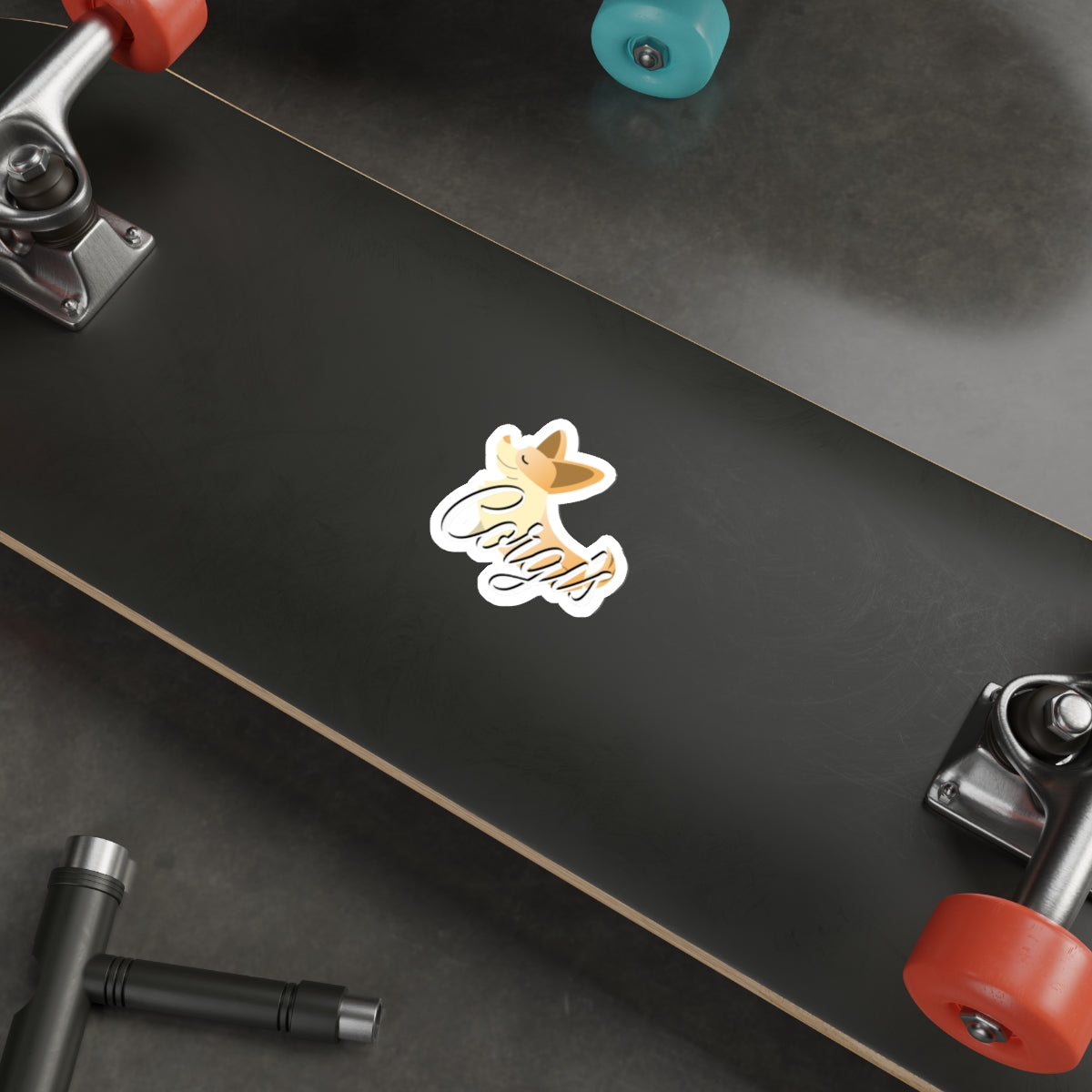 PLAYFUL CORGI DIE-CUT STICKER