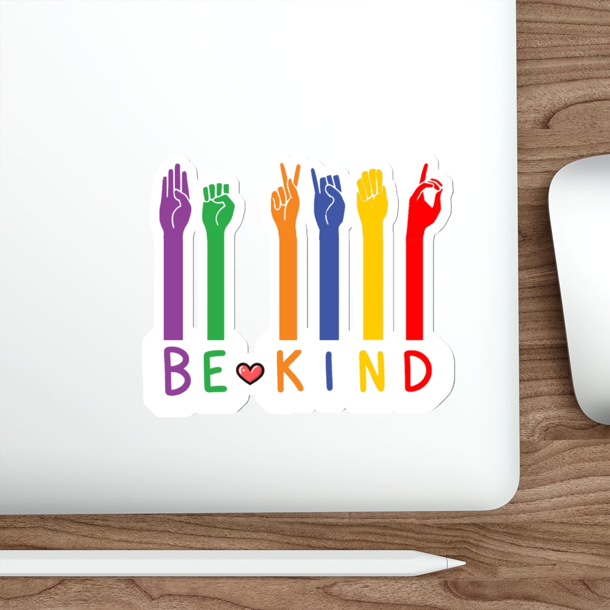 “BE KIND” ASL DIE-CUT STICKER: A COLORFUL GESTURE OF GOODWILL