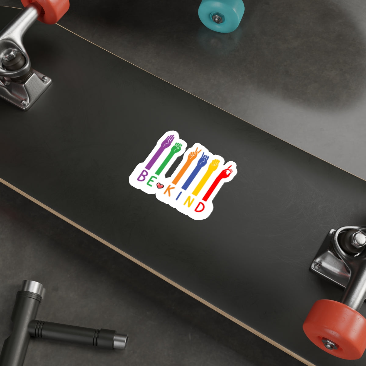 “BE KIND” ASL DIE-CUT STICKER: A COLORFUL GESTURE OF GOODWILL