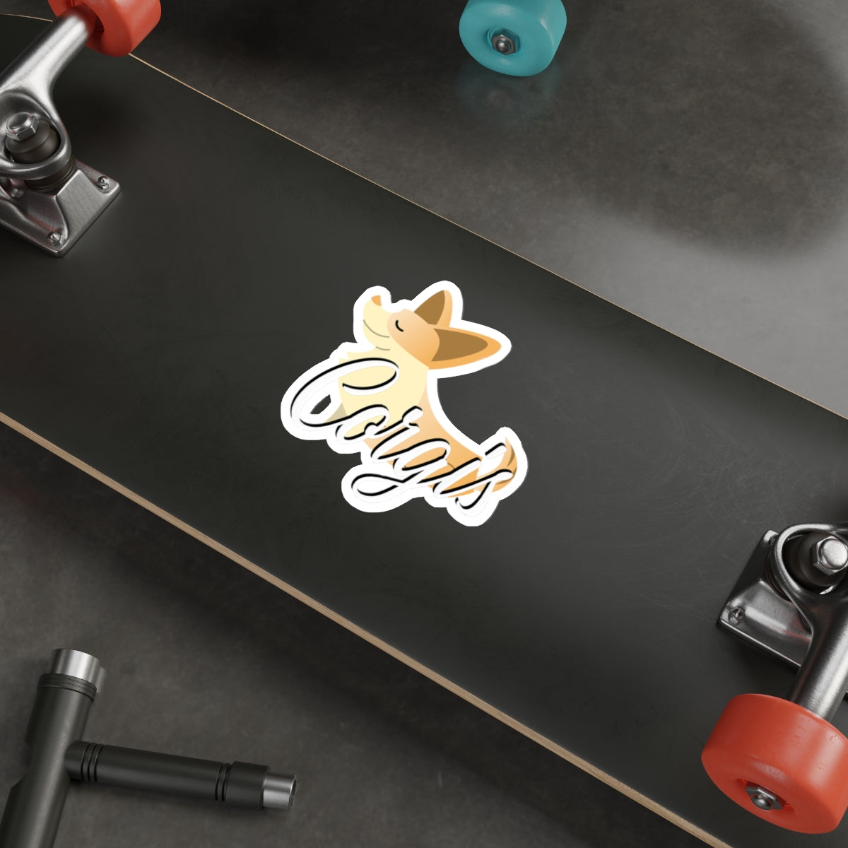 PLAYFUL CORGI DIE-CUT STICKER