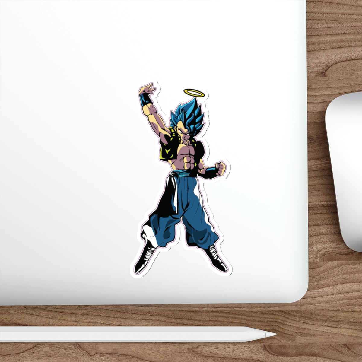 “THE FUSION OF DIVINGE MIGHT!” GOGETA BLUE DIE-CUT STICKERS