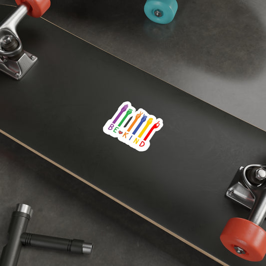 “BE KIND” ASL DIE-CUT STICKER: A COLORFUL GESTURE OF GOODWILL