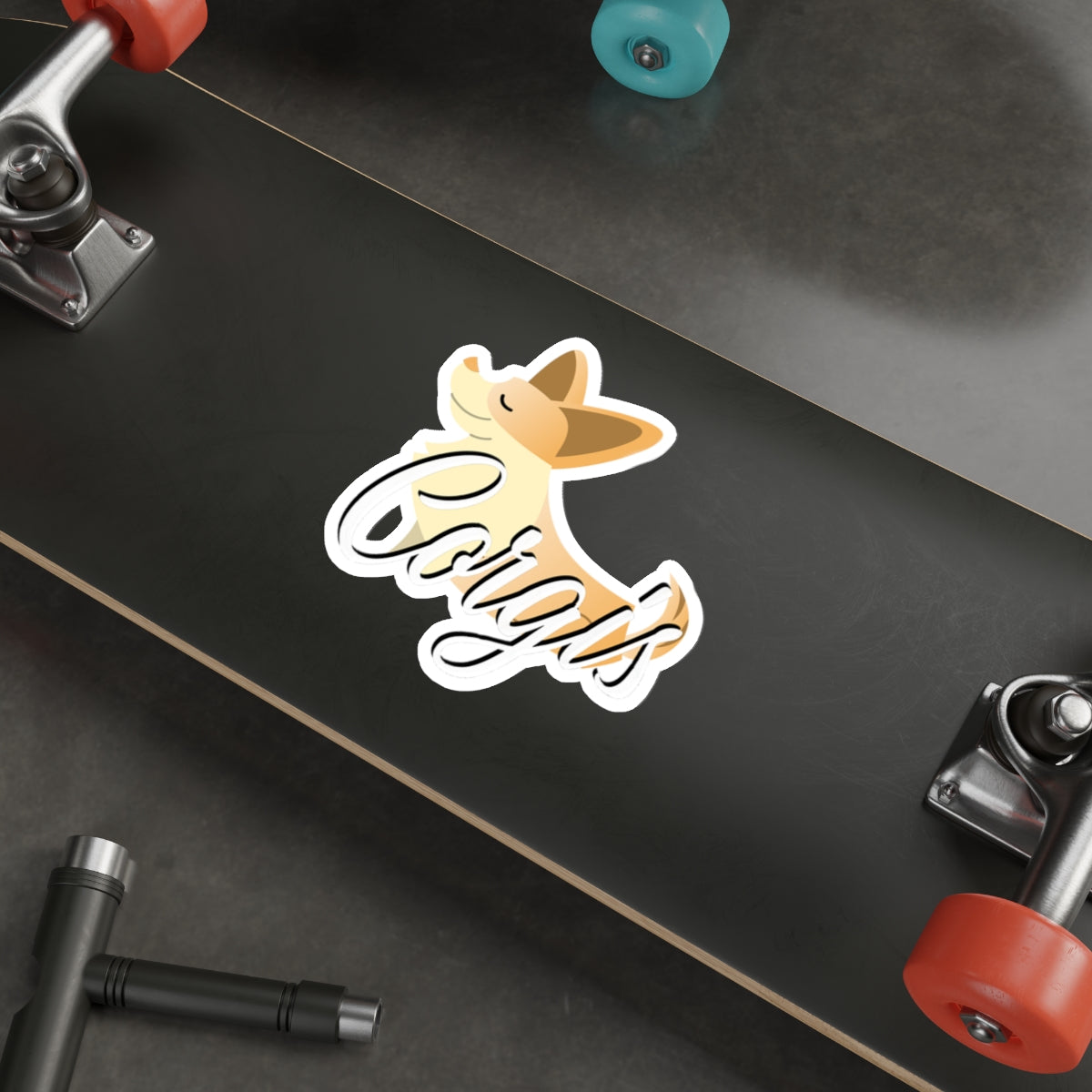 PLAYFUL CORGI DIE-CUT STICKER