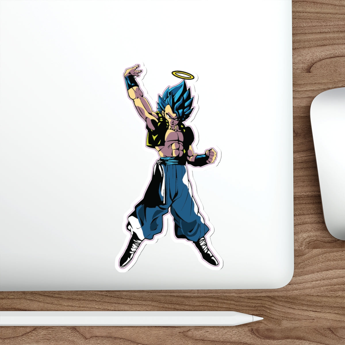 “THE FUSION OF DIVINGE MIGHT!” GOGETA BLUE DIE-CUT STICKERS