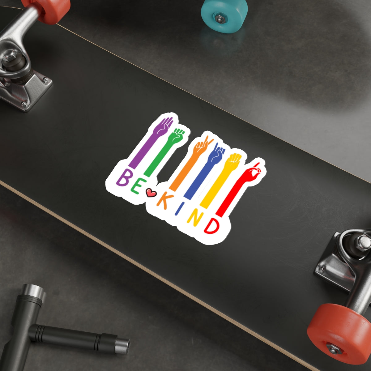 “BE KIND” ASL DIE-CUT STICKER: A COLORFUL GESTURE OF GOODWILL