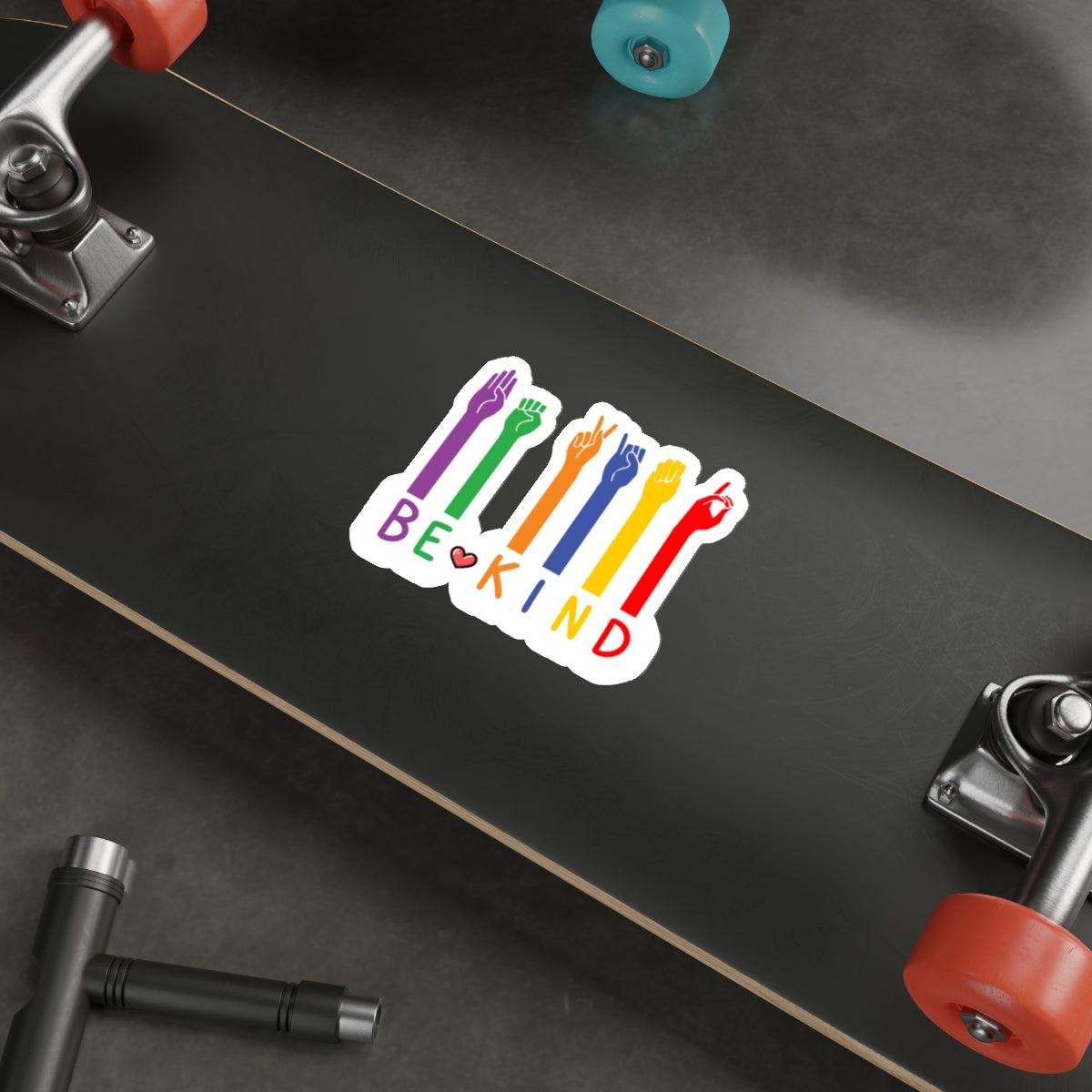 “BE KIND” ASL DIE-CUT STICKER: A COLORFUL GESTURE OF GOODWILL