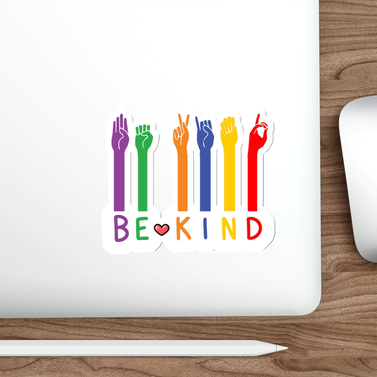 “BE KIND” ASL DIE-CUT STICKER: A COLORFUL GESTURE OF GOODWILL