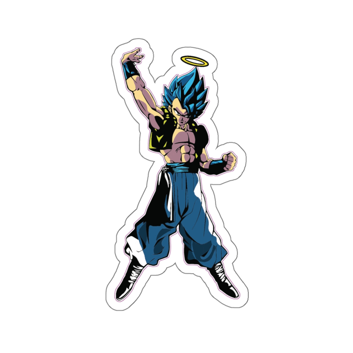 “THE FUSION OF DIVINGE MIGHT!” GOGETA BLUE DIE-CUT STICKERS