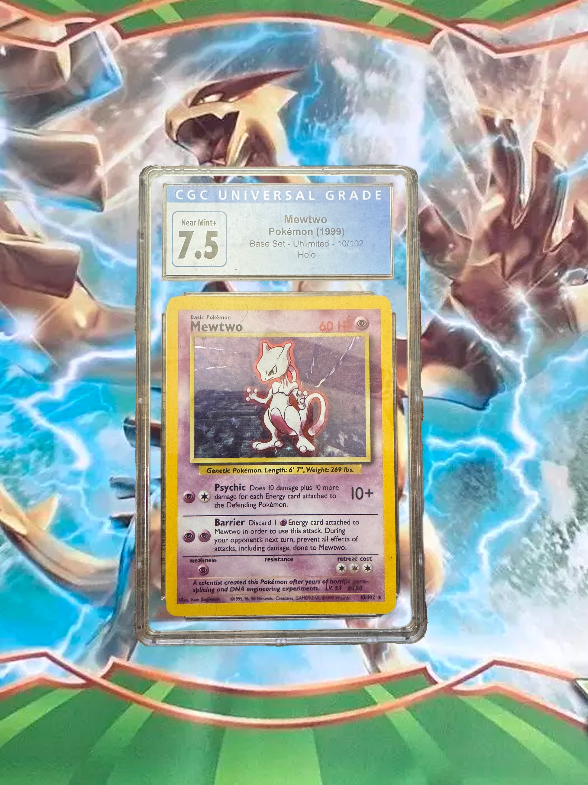 Mewtwo - Pokémon Base Set TCG (GCG 7.5 Grade)