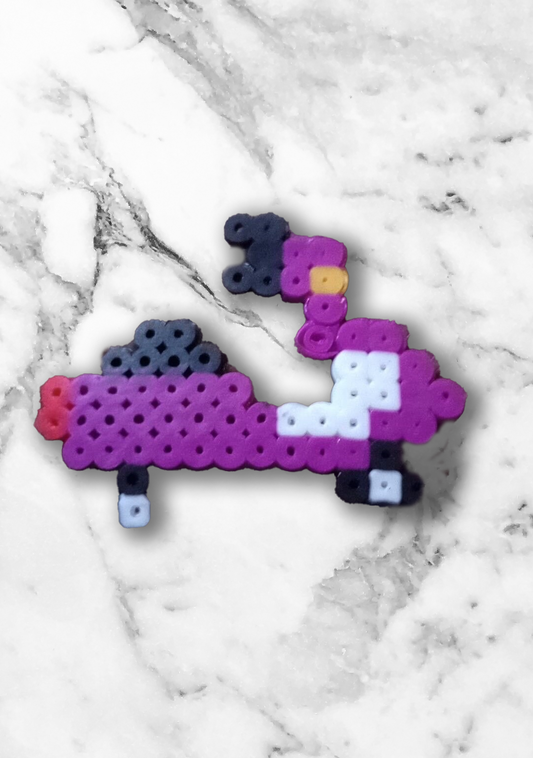 PURPLE RIDEABLE SCOOTER PERLER BEAD DESIGN