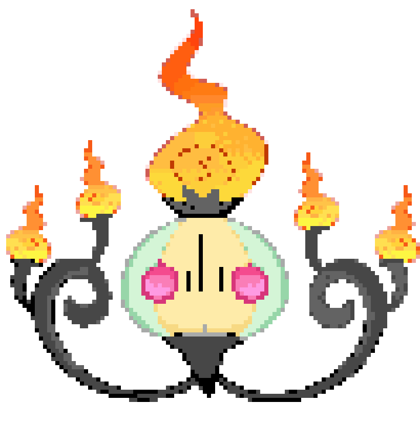 SHINY CHANDELURE DIGITAL PIXEL ART